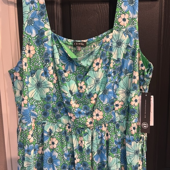 As U Wish Blue Floral Midi Dress - Picture 2 of 6